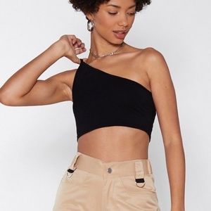 Super Soft & Thin One Shoulder Nasty Gal Crop Top